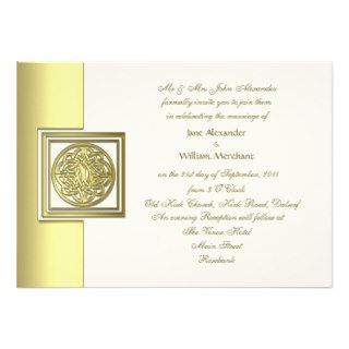 Wedding Invitation Gold Effect Celtic Knot