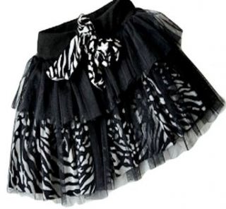 Baby Boutique Baby Girls Black Zebra Print Tutu Skirt, Black, 3T Clothing