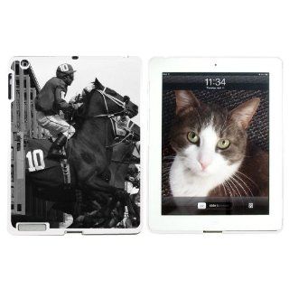 Horse Racing   Race Track Betting Running Vintage   Snap On Hard Protective Case for Apple iPad 2 3 4   White Computers & Accessories
