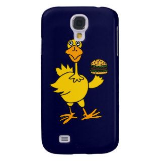 XX  Funny Chicken Eating a Hamburger Galaxy S4 Cover