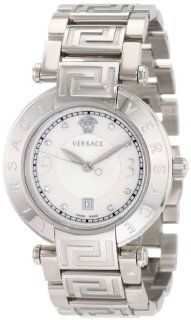 Versace Women's 68Q99SD498 S099 Reve 3 H Steel Bracelet White Mother Of Pearl Diamond Watch Watches