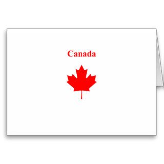 Canada Red Maple Leaf Bold Text Logo Card
