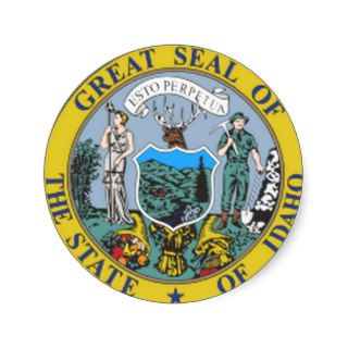 Idaho State Seal Round Sticker