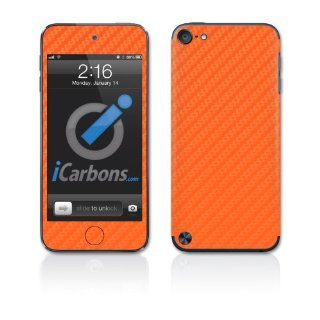iCarbons Orange Carbon Fiber Vinyl Skin for iPod Touch 5th Gen 32GB/64GB Full Combo   Players & Accessories