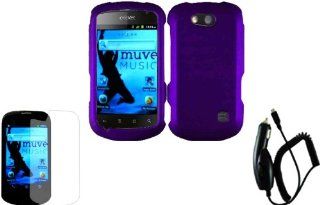 For ZTE Groove X501 Hard Cover Case Dark Purple+LCD Screen Protector+Car Charger Cell Phones & Accessories