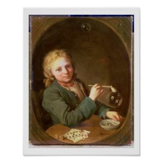 Young Man Blowing Bubbles a Clay Pipe, 1766 Posters