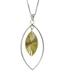 Moise Two tone Marquise Dangle Necklace Moise Sterling Silver Necklaces