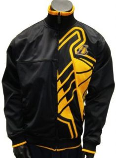 Los Angeles Lakers Vanguard Yellow Logo Black Track Jacket Large Clothing