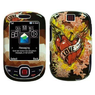 Hard Plastic Snap on Cover Fits Samsung T359 Smiley Love Tattoo T Mobile Cell Phones & Accessories