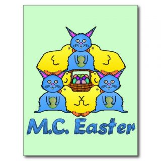 Funny MC Escher Easter Bunnies Chicks Postcards