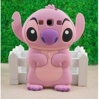 Pink Lilo and Stitch 3D Movable Ear Flip Silicone Case Cover for Samsung Galaxy S3 III i9300 Android Cell Phones & Accessories