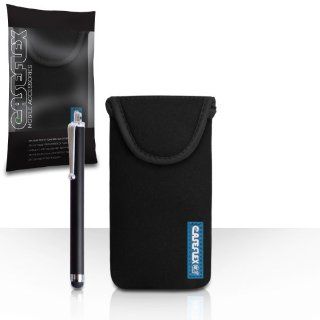 Nokia Asha 503 Case Black Neoprene Pouch Cover With Caseflex Logo With Stylus Pen Cell Phones & Accessories