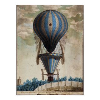 Vintage French Hot Air Balloon Print