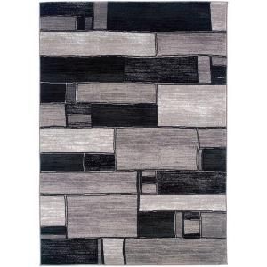 LR Resources Contemporary Charcoal and Grey Rectangle 7 ft. 9 in. x 9 ft. 9 in. Plush Indoor Area Rug LR80913 CLGY810