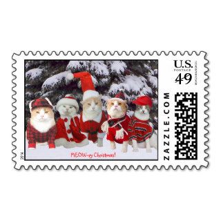 Customizable Funny Christmas Cats/Kitties Stamps