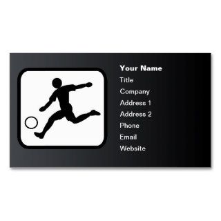 Soccer Player Logo Customizable Black Business Card Template
