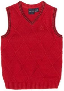 Izod Kids Boys 2 7 Cable Sweater Vest, Red, Small Clothing