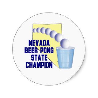 Nevada Beer Pong Champion Round Sticker