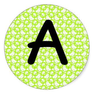 KRW Cool Lime Circle Letter A 3 Inch Sticker