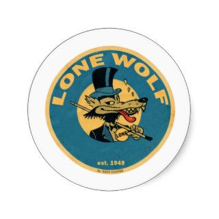 N/C Lone Wolf Round Stickers