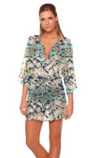 AERIN ROSE ESPK 504 Bell Sleeve Cover Up colorEstes Park sizeXL