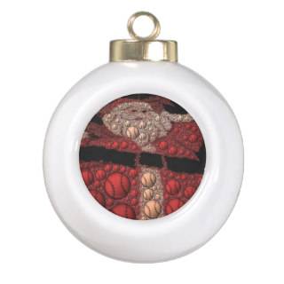 "Santa Dreams Baseballs" Abstract Ornament