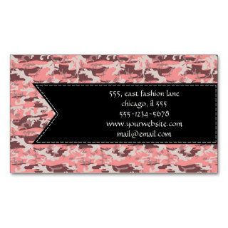 Army Camouflage Black Pink Brown Gray White Business Cards