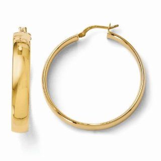 Leslie's 14k Polished Hinged Hoop Earrings LE505 Jewelry
