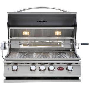 Cal Flame 4 Burner Built In Stainless Steel Propane Gas Grill with Accessory Kit BBQ13904