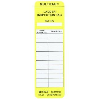 Brady LAD EITL521 6 1/2" Height, 2" Width, Vinyl, Yellow Color Laddertag Inserts (Pack Of 100) Industrial Lockout Tagout Tags