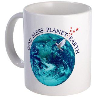  God Bless Planet Earth Mug   Standard Kitchen & Dining