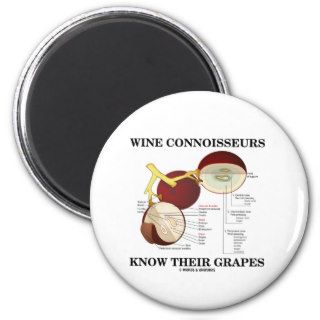 Wine Connoisseurs Know Their Grapes (Humor) Fridge Magnets
