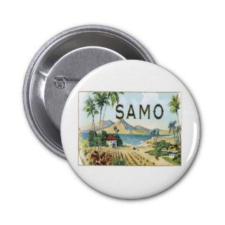 Vintage Samo Cigar Label Art Button