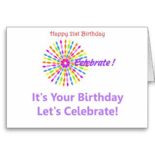 21st Birthday Celebrations Greeting Cards