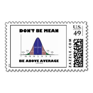 Don't Be Mean Be Above Average (Statistics Humor) Postage Stamp