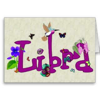 Libra Flowers Greeting Cards