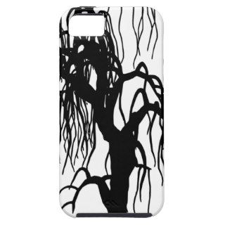4920 SCARY WEEPING WILLOW TREE BLACK SILHOUETTE GR iPhone 5/5S CASES