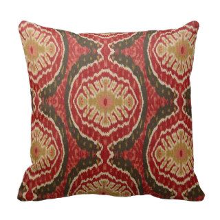 Red Tribal Ikat Accent Pillow
