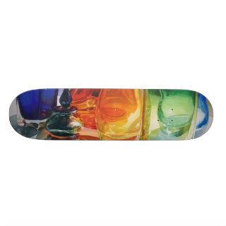 "Perfect Curves" Art Glass Watercolor Skateboard