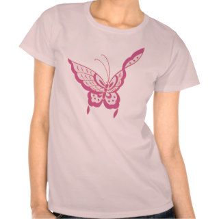 Modern elegant Art Nouveau butterfly rose Tee Shirts