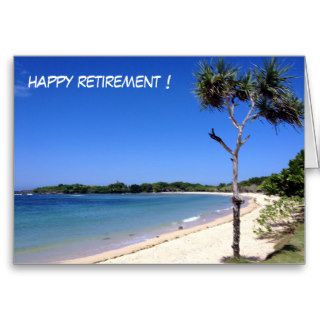 sunny beach retire greeting cards