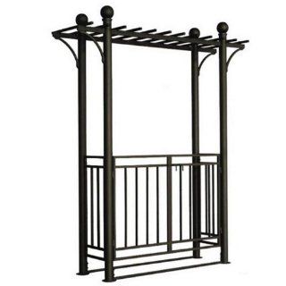 DC America PGAR508 MBR Toscana Gate Arbor with Pergola Style Top, Bronze (Discontinued by Manufacturer)  Garden Gate  Patio, Lawn & Garden