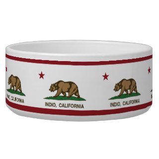 California Republic Flag Indio Dog Food Bowl