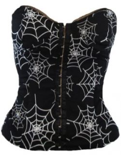 Steady Clothing Spider Web Corset Top (X Large, Black) Clothing