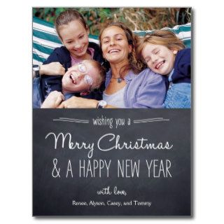 Chalkboard Look Christmas Photo Card Postcard