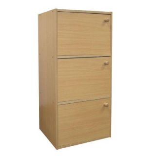 Home Decorators Collection 3 Shelf Bookcase with Doors in Natural Finished JW 187