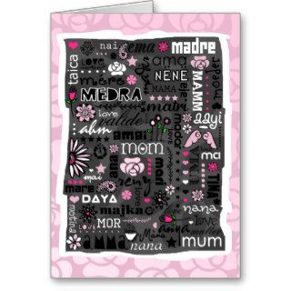 MOM IN DIFFERENT LANGUAGES MOTHER'S DAY CARD