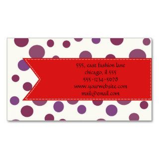 Artistic Abstract Retro Dots Spots Purple Red Business Card Templates