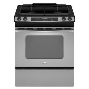 Whirlpool Gold 4.5 cu. ft. Slide In Gas Range with Self Cleaning Oven in Stainless Steel GW397LXUS