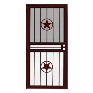 Unique Home Designs Lone Star 28 in. x 80 in. Wineberry Recessed Mount Outswing All Season Security Door 1U0370NN0WBGLA